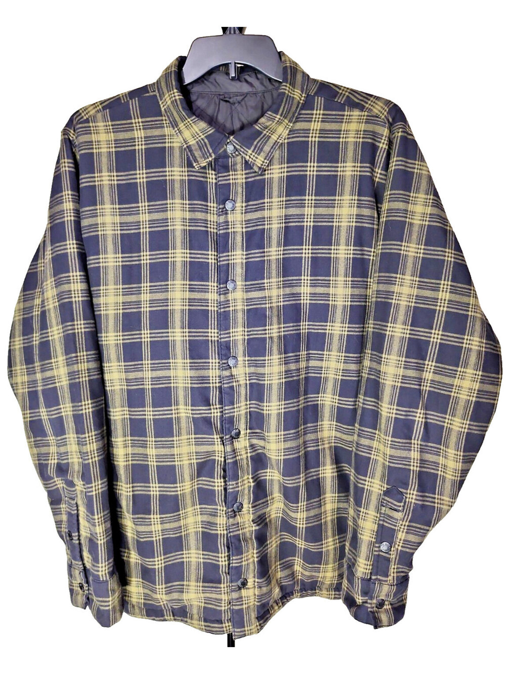 The North Face Mens XL Jacket Snap-Button Tagless Black Plaid Streetwear 0248